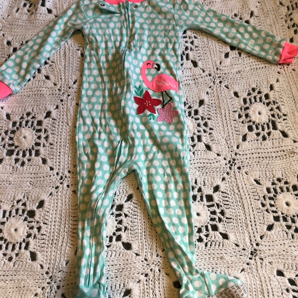 Flamingo zip up pajamas